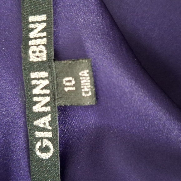 Gianni Bini NEW Purple Romantic Glam Cocktail Belted Ruffle Preppy Dress Size 10 - Picture 11 of 14